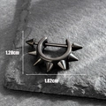 Punk black stainless steel hoop earring with spikes and piercing hinge for men and women - Dense Spike Earring Style (S420)