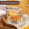 Toaster print greaseproof bread bag with croissant inside a transparent zip lock bag - Cartoon Toaster / 17x19+2cm (50 Pieces/Pack)