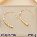 Pendientes de gancho geométricos minimalistas en oro y acero inoxidable para mujer - Estilo Dorado Grande (KE84612-K)