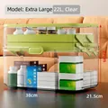 22L large green first aid kit with multi-layer transparent storage and top handle - Extra Large (22L) / Transparent Matcha