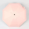 Pink automatic reverse umbrella with 10 ribs and reflective strip in open top view - 5-Fold 8 Ribs Umbrella Pink