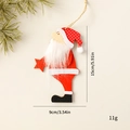 Wooden Santa Claus ornament with red polka dot hat and white beard, 15cm hanging decor - Standing Santa Left