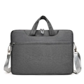 Dark grey laptop messenger bag in fabric with adjustable shoulder strap and front pocket - Upgraded Four-pocket Design With Shoulder Straps Can Be Fitted With A Rolling Suitcase Dark Gray --- Countdown Special Offer / 13.3 Inch