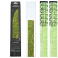 Green glitter hair tinsel extensions with 6 easy smart clips for shiny hair styling - 12 Pieces / Laser Olive Green (12-Piece Set)