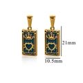 Detail of The Empress Tarot earring with blue enamel and pink zircon in gold finish - THE EMPRESS / Blue Empress-Style C