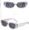 Retro rectangle sunglasses in translucent smoke gray plastic frame with dark grey lenses - Smoke Gray