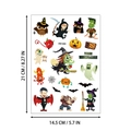 Cartoon Halloween temporary tattoos with witch, ghost and pumpkin patterns, 21x14.5 cm size - HW-009 Style