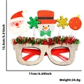 Glittery gold Christmas glasses frame with spring-mounted Santa and snowman icons - Bowtie Snowman Snowflake