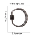Micro-paved 18K gun black D-shaped pendant clasp with dimensions 2.6cm x 2.5cm - Gunmetal D-Shape Pave Style (DBN024-3)