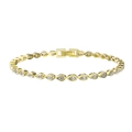 Elegant gold S925 sterling silver bracelet with pear-cut cubic zirconia stones - 2*4mm / 14K Gold Plated / 16.5cm