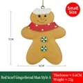 Christmas gingerbread man ornament with red scarf and white hat, size 7x6cm - Small Gingerbread Man with Red Scarf Type A