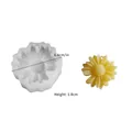 Daisy flower silicone mold with finished yellow soap, 6.6cm diameter and 1.8cm height - Type 2 Daisy With Hole