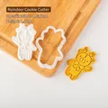 Cartoon reindeer cookie cutter and stamper set for 4.6x7cm Christmas baking shapes - 4.6x7cm
