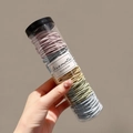 Jar of multi-color high elastic hair ties with Aromatic Handmade label for women - Spring Colors (100 Pcs/Can)