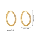 Detail view of 35mm 18K gold-plated hoop earrings with micro-set cubic zirconia - 35mm / Gold Double Row