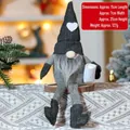 Gnomo natalizio in peluche con cappello lavorato a maglia a cuori e gambe lunghe - Stile 010-A