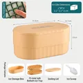 Creamy beige 72-grid double layer ice cube tray with soft silicone base and ice scoop - Yellow Soft Bottom 2 Layers 72 Grids with Storage Box and Scoop