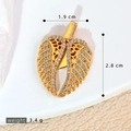 Golden angel wing pendant with clear micro-pave crystals measuring 1.9cm by 2.8cm - SMP54279-Gold Micro Paved Angel Wings Pendant
