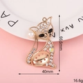 Goldener Fuchs-Anhänger mit weißen Strasssteinen und Perlen für DIY-Schmuck und Schuhe - D1226 Fuchs ohne Edelstein