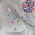 Iridescent mermaid nail pearls in mixed candy colors for luxury 3D nail art design - Mermaid Bubble Beads Mixed approx 3g [Colorful Mix]