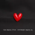 Cute red heart-shaped cartoon pin badge accessory measuring 2x2cm for bags and shoes - Small Glossy Heart Style A / True Red