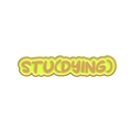 Badge créatif en métal avec citation STU(DYING) en émail jaune et marron pour sacs - Style Jaune STU(DYING) (XZ7229)