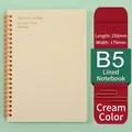 Quaderno a spirale B5 giallo albicocca con 80 fogli di carta a righe da 80g per scrivere - B5 a Righe / Beige