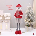 Retractable Christmas snowman plush doll with red knit sweater and 38.6 inch long legs - Large Telescopic Snowman