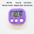 Portable purple digital visual timer with LCD display and magnetic back for desk - Burger Style / English Color Box Packaging / Purple