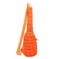 Sac bandoulière orange matelassé style nuage avec large bandoulière et cordon de serrage - Orange