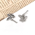 DIY fairy angel wing charm in antique silver finish for necklaces and keychains - Angel-15x22mm-1.5g-9802