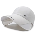 White quick-dry sports cap with retractable brim and laser-cut breathable holes - Adjustable / White