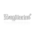 Silver stainless steel Sagittarius gothic letter pendant charm with double connectors - Silver-Sagittarius