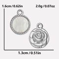 304 stainless steel necklace with double-sided white shell and rose relief pendant - Silver Color White Mother of Pearl Pendant Only (S1994-S-W)