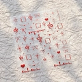 3D-reliëf nagelstickers met rode slangen, strikken en harten in TL306-stijl - Metaalrode Slang Strik Stijl(TL306-Hot Red)
