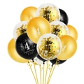 Set di palloncini per il 4° compleanno in oro e nero con coriandoli e scritte - 4Y