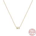 Collana in argento sterling S925 placcato oro con ciondolo numero angelo 111 e brillanti - Argento 925 / Oro-111