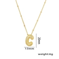 Detail showing 13mm by 20mm 18K gold plated letter C pendant with zircon stones - Letter C / Gold