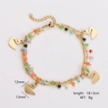Detailed view of swan bracelet with colorful beads and measurement labels 18cm plus 3cm - Golden Swan