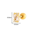 Orecchino geometrico in rame dorato con zirconi, dimensioni 0,56 cm x 0,35 cm, raffinato - Stile Geometrico Rettangolare (0180-1# Oro) / Oro