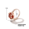 Detailierte Maßtabelle mit Abmessungen und Gewicht des roségoldenen Farbringes - Mehrfarbiger Edelstein-Cluster-Stil (KSR00023RG06)
