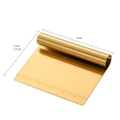 Golden stainless steel dough scraper with 15cm measuring scale and ergonomic grip - Gold