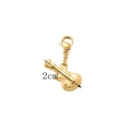 2cm gold-colored stainless steel guitar pendant charm with secure lobster clasp closure - Guitar (66) / Gold