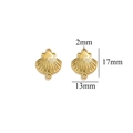 Golden stainless steel seashell pendant charm for DIY jewelry with 17mm x 13mm dimensions - Gold Double-hole Shell-510