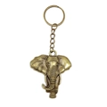 Vintage bronze elephant keychain featuring a detailed metal alloy pendant on a sturdy ring - Antique Bronze