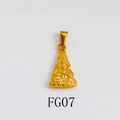 24K gold plated Buddha pendant with intricate relief details for Chinese jewelry - FG07-Buddha / Gold