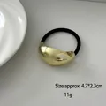 Minimalistische gouden geometrische haarelastiek met zwart elastiekje, 4,7x2,3cm - Ovaal Goud