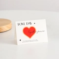 Carte de vœux 'LOVE DAY' blanche avec cœur rouge et texte 'Together forever' minimaliste - Ensemble pour toujours