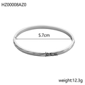 Bracciale rigido argento in acciaio inossidabile con diametro 5,7cm e larghezza 0,4cm - Diametro Interno 5,7cm Larghezza 0,4cm / Argento