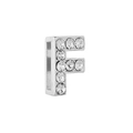 Silver alloy letter F slider charm with sparkling rhinestones for 10mm wristbands - Letter F / 10mm Full Drill Letter / Silver